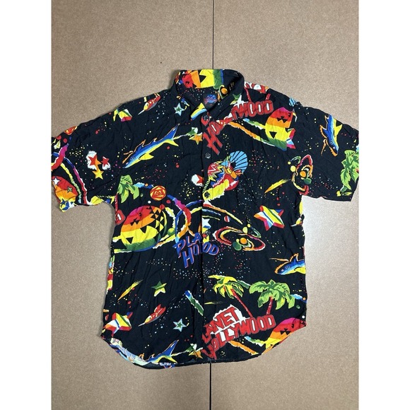planet hollywood Other - Planet Hollywood Vintage 90's AOP Space Island Surf Button Down Shirt Medium
